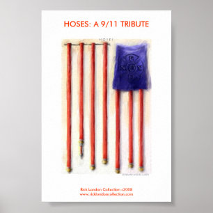 9/11 Afdruk van Amerikaanse vlaggenbrandweerwerker Poster