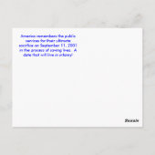 9-11 Firemen Postcard Briefkaart (Achterkant)