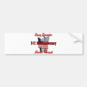 9-11 herdenking Jubileum 10 Bumpersticker