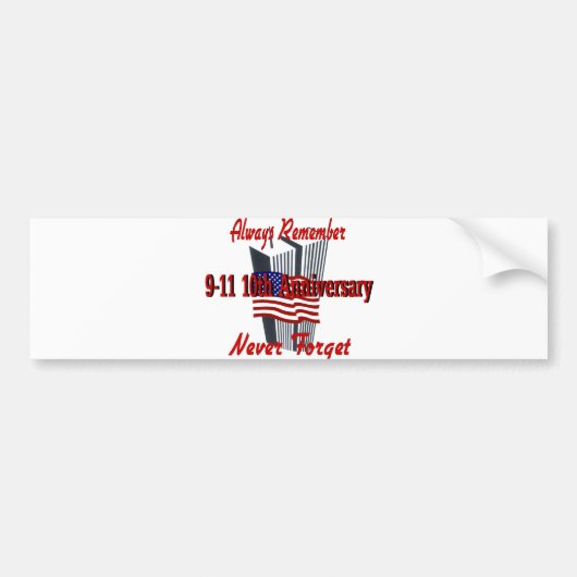 9-11 herdenking Jubileum 10 Bumpersticker (Voorkant)