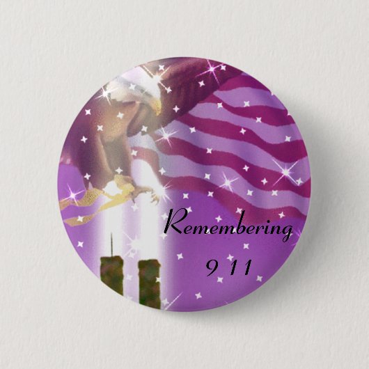 9-11 Herinnering_ Ronde Button 5,7 Cm (Voorkant)