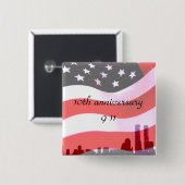 9/11 Herinnering_ Vierkante Button 5,1 Cm (Voorkant /achterkant)