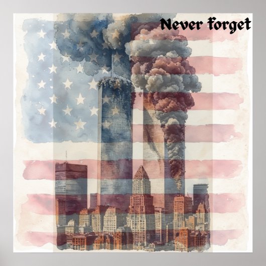 9/11 Memorial Art Print Never Forget (Voorkant)