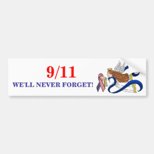9/11 Memorial Ribbon Angel Bumpersticker