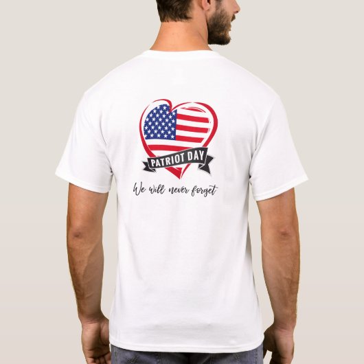 9/11 Memorial - We zullen nooit T-Shirt vergeten (Achterkant)