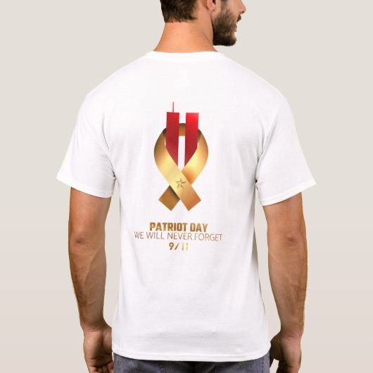 9/11 Memorial - We zullen nooit T-Shirt vergeten (Achterkant)