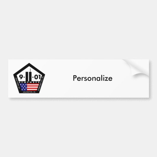 9 11 Nooit vergeten, altijd onthouden Bumpersticker (Voorkant)
