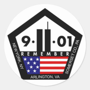 9 11 Nooit vergeten, altijd onthouden Ronde Sticker
