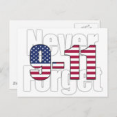 9-11 Nooit vergeten Briefkaart (Voorkant / Achterkant)