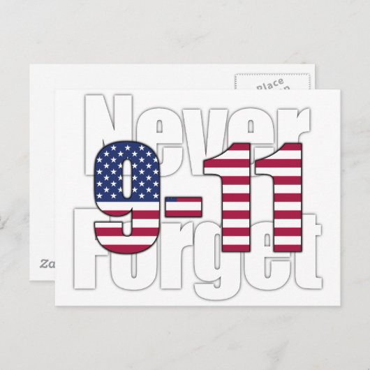 9-11 Nooit vergeten Briefkaart (Voorkant / Achterkant)