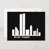 9-11 Nooit vergeten NY Skyline Tshirts, Buttonnen Briefkaart (Voorkant / Achterkant)