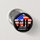 9/11 nooit vergeten! ronde button 3,2 cm (Voorkant /achterkant)