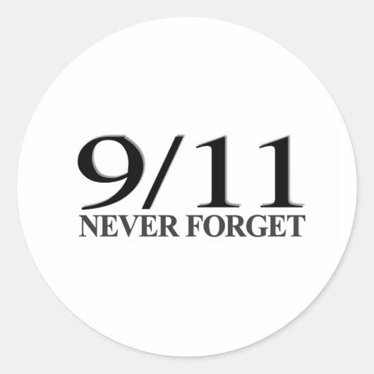 9/11 Nooit vergeten Ronde Sticker (Voorkant)