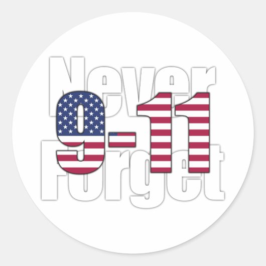9-11 Nooit vergeten Ronde Sticker (Voorkant)