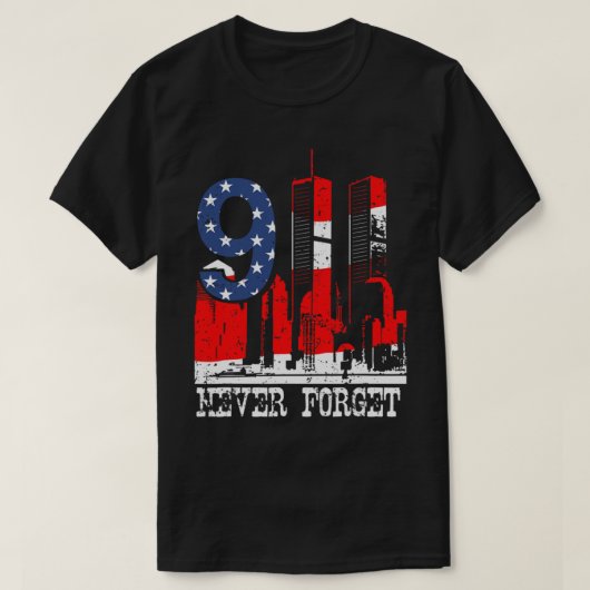 9-11 Nooit vergeten T-shirt (Design voorkant)