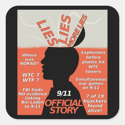 9-11 Officiële artikelen over waarheid Vierkante Sticker (Voorkant)