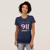 9/11 Onthoud 11 september - Navy Blue Tshirt (Voorkant volledig)