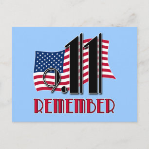 9/11 ONTHOUD met Amerikaanse vlag Tshirts Briefkaart