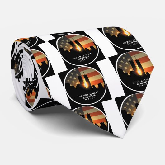 9-11 onthouding - We zullen nooit vergeten Stropdas (Opgerold)