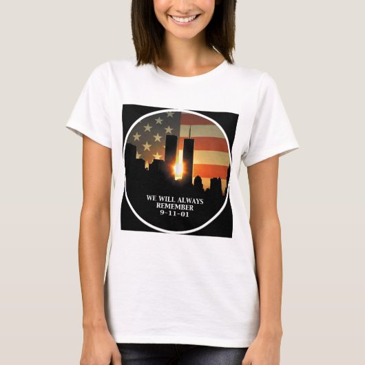 9-11 onthouding - We zullen nooit vergeten T-shirt (Voorkant)