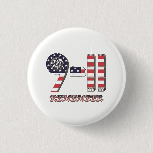 9-11 Originele Button van het Vlagpatroon (Voorkant)