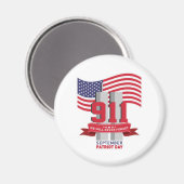 9.11 Patriot Day; Never Forget Magneet (Voorkant / Achterkant)