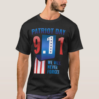 9-11 patriotdagen zullen we nooit vergeten t-shirt