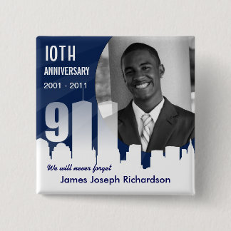 9/11 september 11 - 10e Jubileum Fotopin Vierkante Button 5,1 Cm
