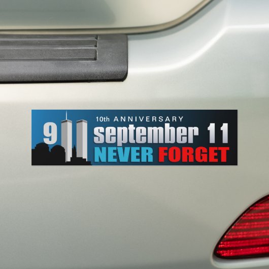 9/11 september 11 - 10e Jubileum - WTC Bumpersticker (Op auto)