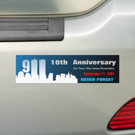 9/11 september 11 - Gepersonaliseerd Bumpersticker (Op auto)
