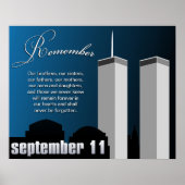 9/11 september 11 - WTC Herdenking Poster (Voorkant)