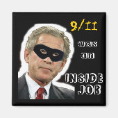 9/11 Square Button Magneet (Voorkant)