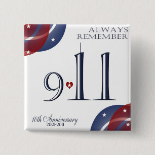 9-11 Tiende Jubileum Patriottische Buttonnen Vierkante Button 5,1 Cm
