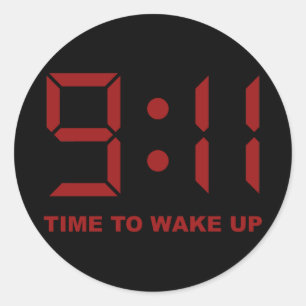 9:11 tijd om wakker te worden ronde sticker
