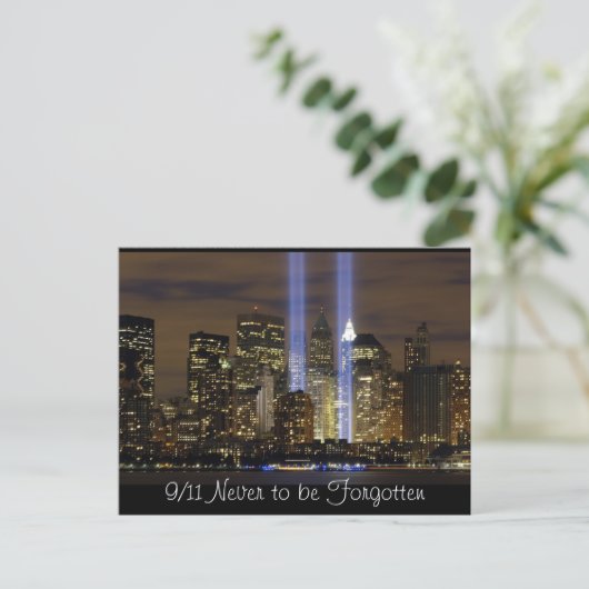 9/11 Tribute with Lights Briefkaart (Staand voorkant)