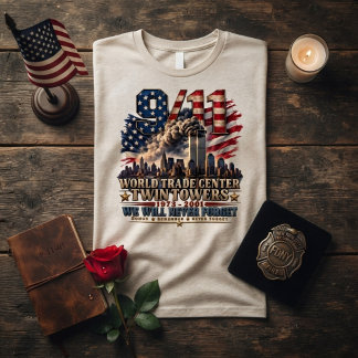 9/11 Twin Towers Amerikaanse Vlag Tribuut Tri-Blend Shirt