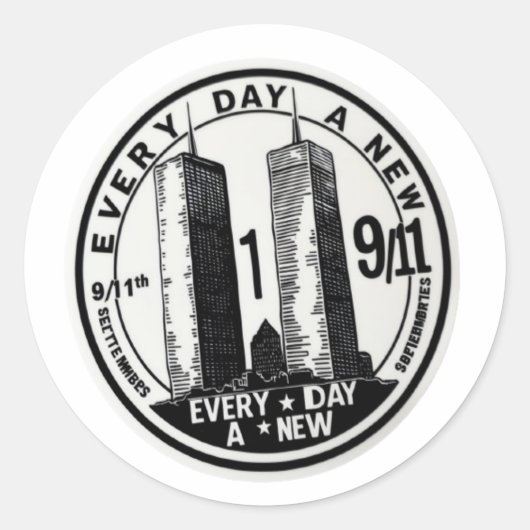 9/11 Vergeet nooit elke dag een nieuwe Ronde Sticker (Voorkant)