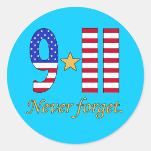 9-11 Vergeet nooit producten Ronde Sticker