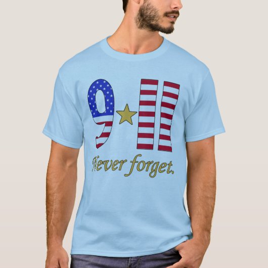 9-11 Vergeet nooit producten T-shirt (Voorkant)