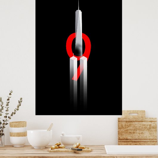 9 11 Vergeet nooit te herinneren 9.11.2001 Memoria Poster (Keuken)