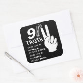9-11 Waarheid zonder vrede zonder rechtvaardigheid Vierkante Sticker (Envelop)