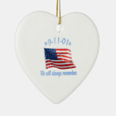 9-11 We zullen het altijd onthouden Keramisch Ornament (Rechts)