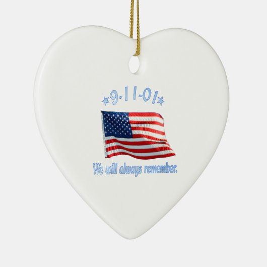 9-11 We zullen het altijd onthouden Keramisch Ornament (Rechts)