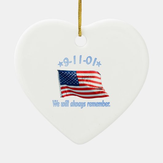 9-11 We zullen het altijd onthouden Keramisch Ornament (Achterkant)