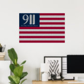 9-11 We zullen het Amerikaanse Poster van de vlag  (Thuiskantoor)