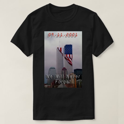 9-11 - We zullen nooit vergeten T-shirt (Design voorkant)