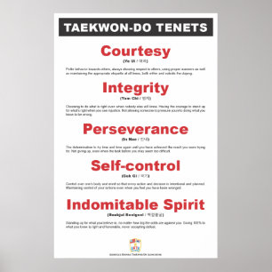 9-1 AKTA Taekwon-Do Tenets Poster