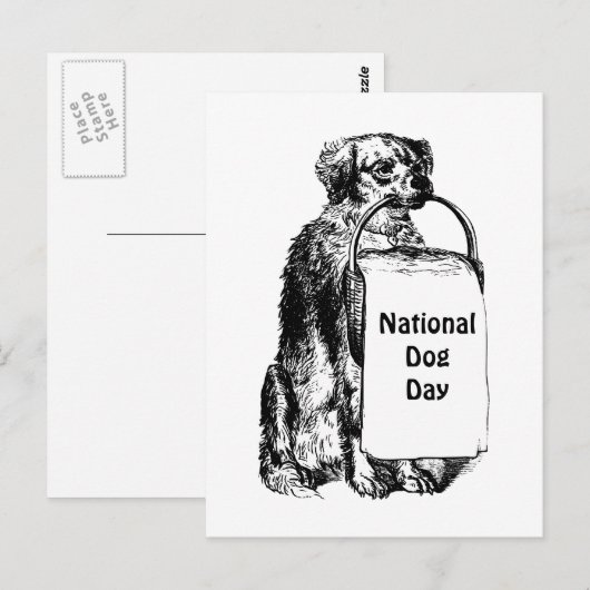 9/21-27 National Dog Week Briefkaart (Voorkant / Achterkant)
