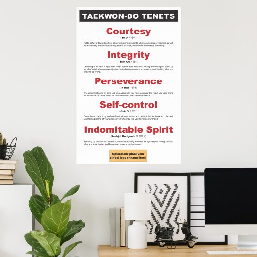 9-3  Taekwon-Do Poster Tenets (Thuiskantoor)