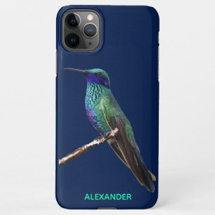 $9.50 Kolibrie Blauw Gepersonaliseerde BUDGET iPhone 11Pro Max Hoesje